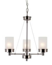  70337 BN - Fusion Collection, 3-Light Shaded Single Tier Chandelier with Chain